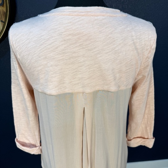 Anthropologie Pure + Good Peachy Pink High-Low Tunic with Cuffed Sleeves, Small - Picture 5 of 9